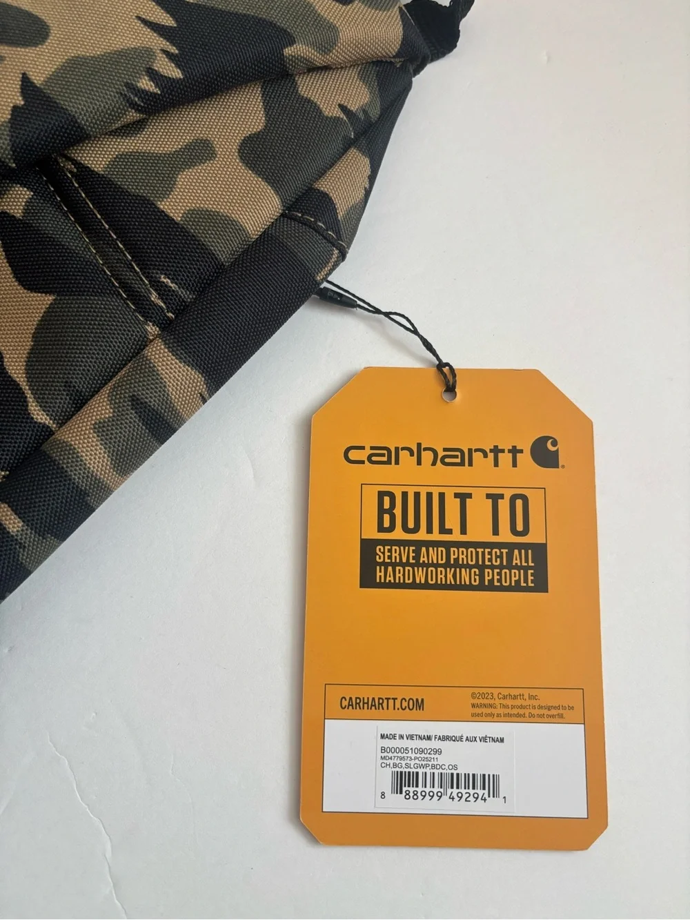 Carhartt Durable Sling Bag Blind Duck Camo Crossbody Backpack Waterproof Travel